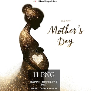 Mother&#39;s Day Watercolor Clipart: Mother & Daughter PNGs (Digital Download)