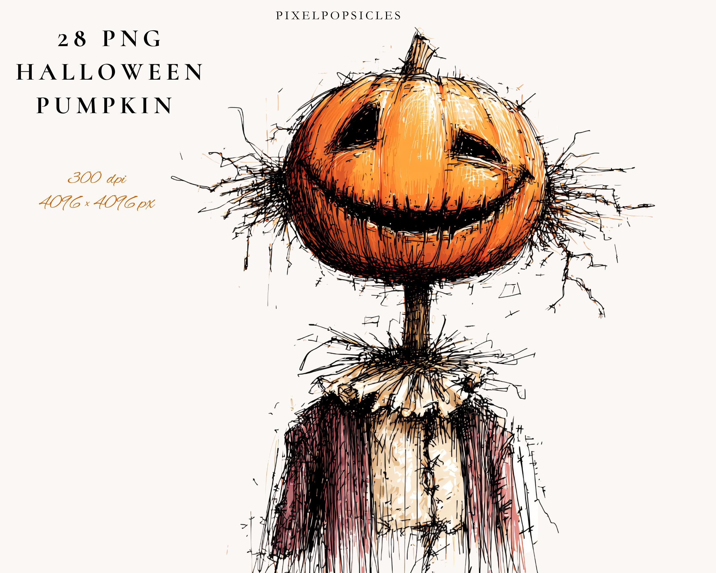 Watercolor Halloween Pumpkin Clipart: PNG & JPG Digital Download 1# - Etsy
