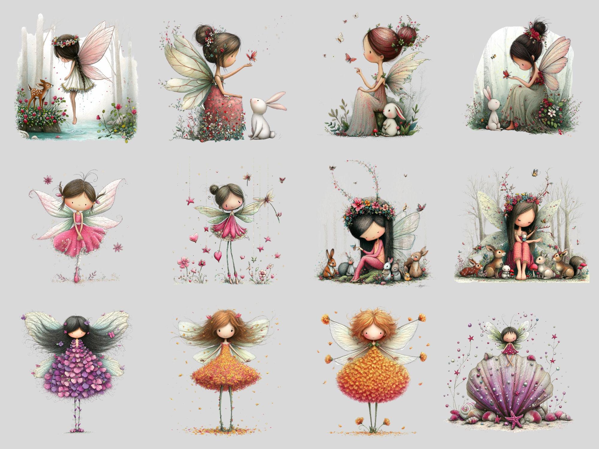 Watercolor Fairy Clipart: Sweet Fairies PNG Bundle (digital Download ...