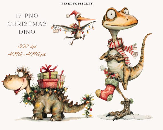 Sweet Christmas Animals Clipart, Cozy Holiday PNG Bundle