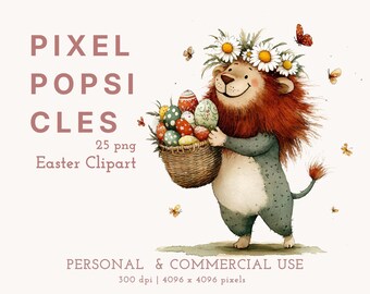 Easter Clipart Bundle: Bunny, Chick, Egg PNG Illustrations