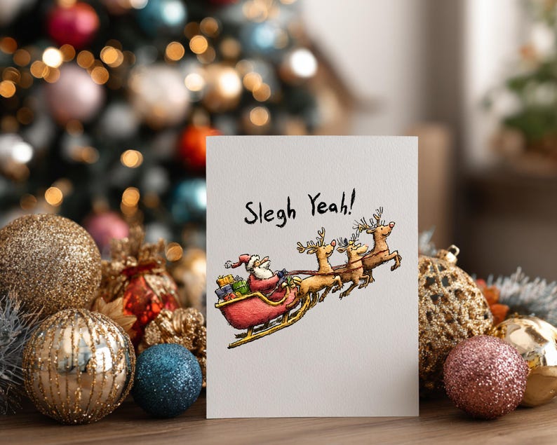 Santa Yeah Quirky Santa PNG Clipart – 12 Funny Christmas Santas | Whimsical ...