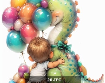Dinosaur Birthday Party Clipart: Dino-Themed Illustrations
