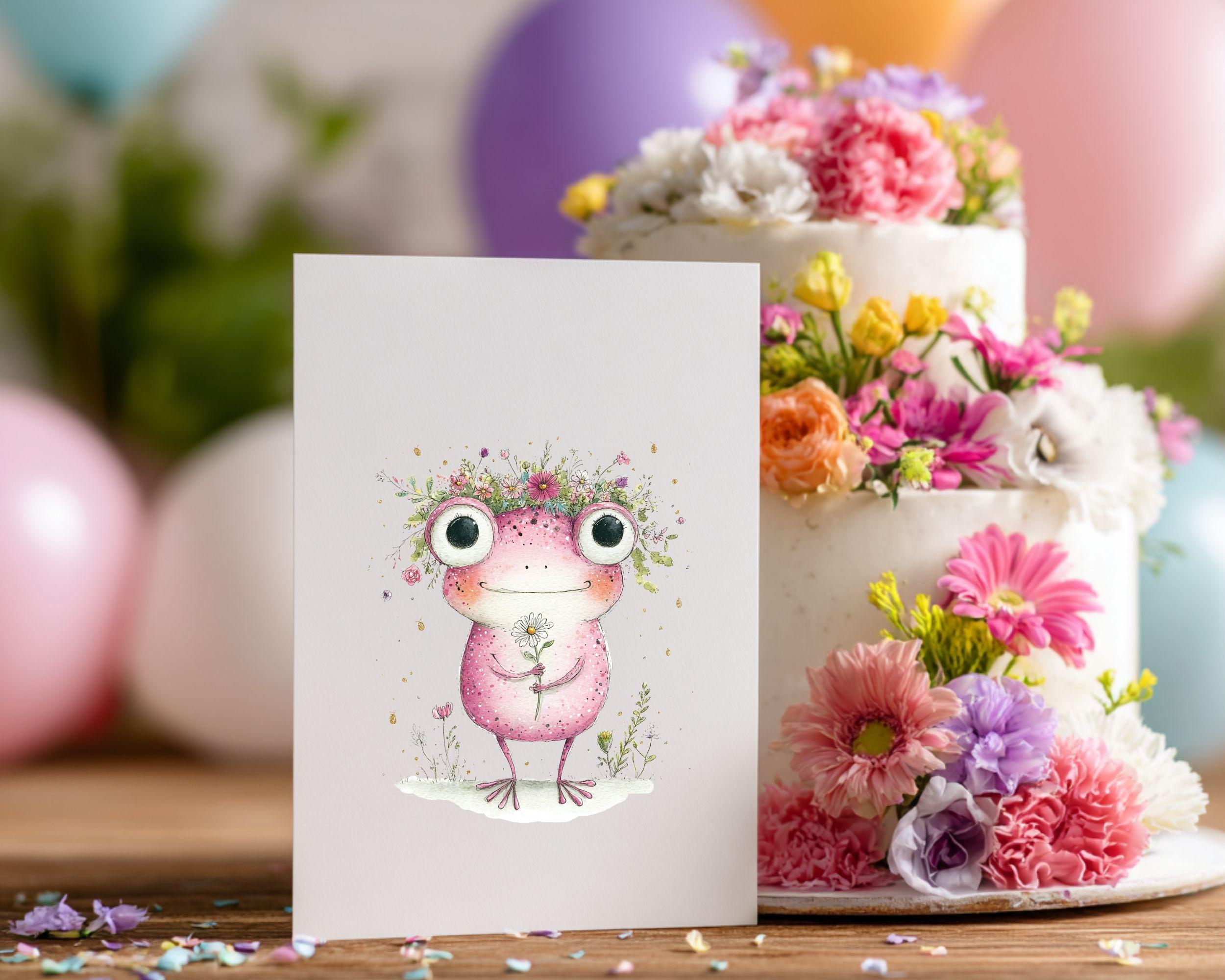 Pink Frog Clipart PNG | Watercolor Frogs | Pink Floral Fairy Style ...