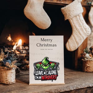 Grumpy Christmas PNG, Introvert Quote Clipart, Funny Holiday Sublimation, 16 PNG Files, Digital Download, Anti Social Art image 7