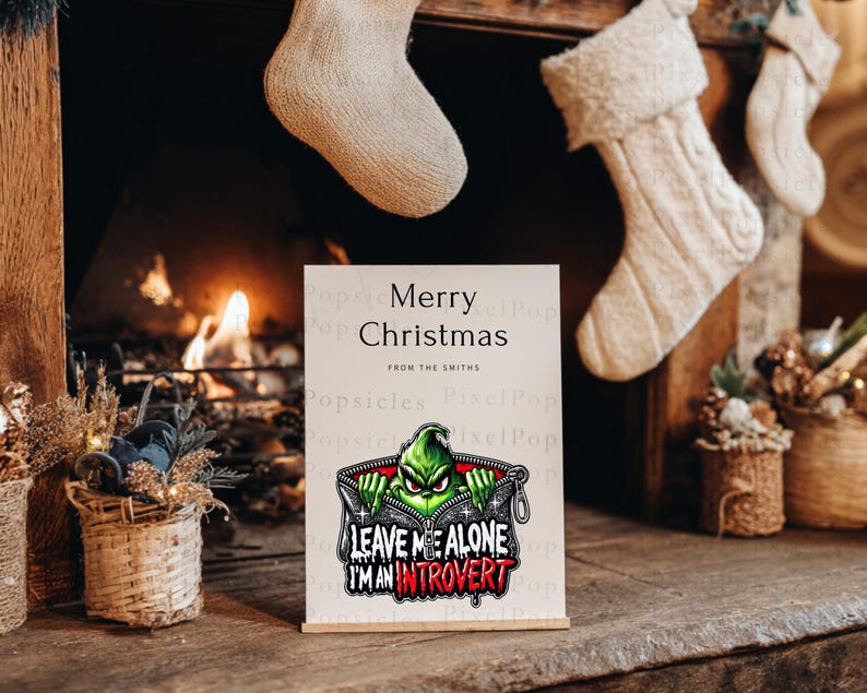 Grumpy Christmas PNG, Introvert Quote Clipart, Funny Holiday Sublimation, 16 PNG Files, Digital Download, Anti Social Art image 7