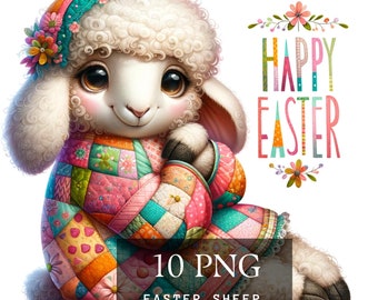 Easter Sheep PNG Clipart, Lamb Graphics, Spring Animal Illustration,