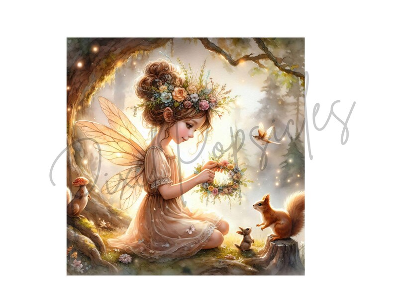 Watercolor Fairy Clipart: Fantasy Digital Images (Jpg Digital Download) image 3