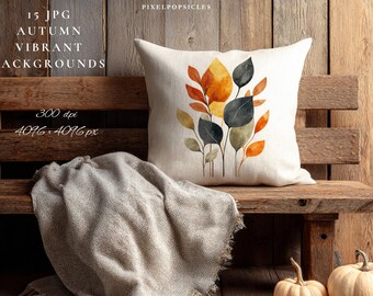 Autumn Watercolor Floral Art: Vibrant Fall Flowers (JPG Digital Download) 1#