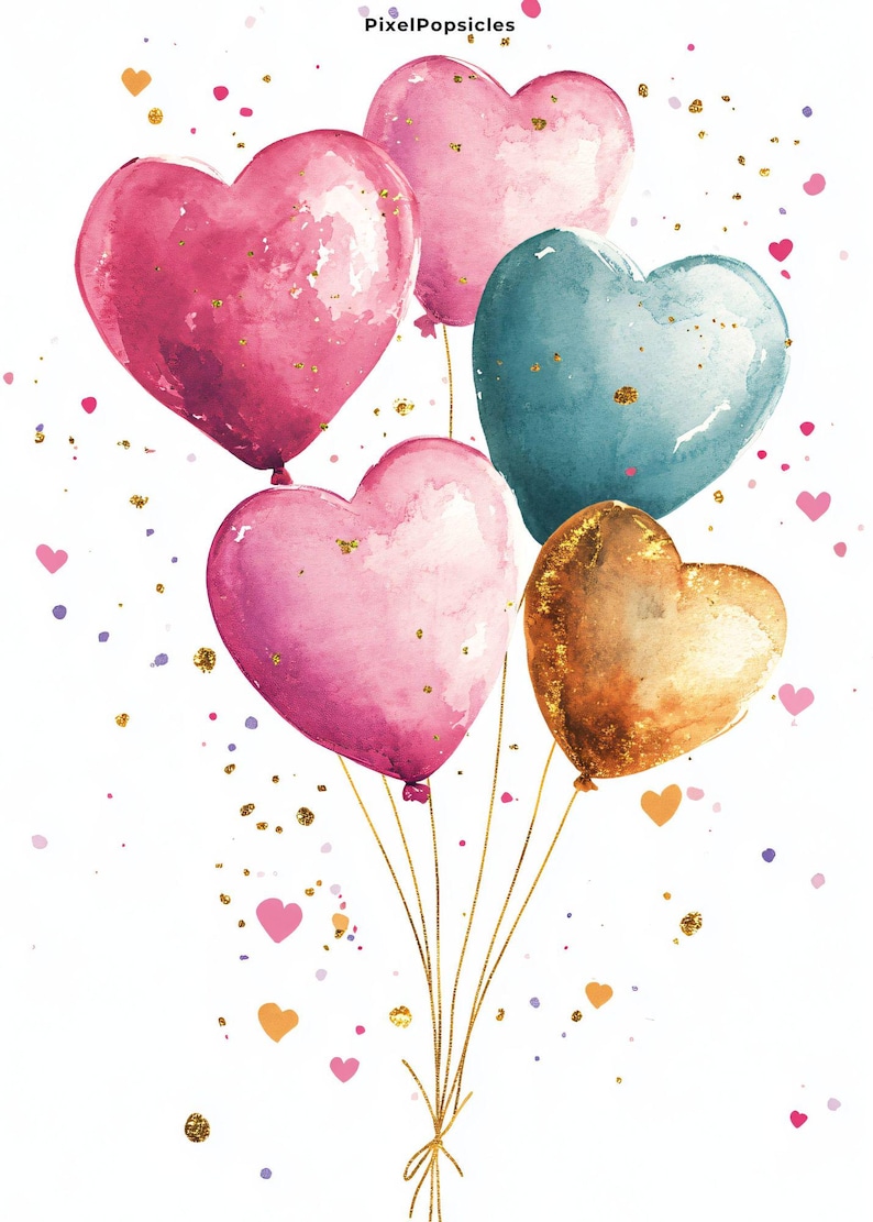 Watercolor Confetti Birthday Card Design: 5x7 Invitation (digital ...