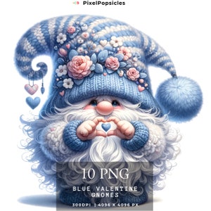10 Valentines Gnome Clipart Bundle, Valentines clipart, Valentines png graphics, Gnome sublimation, Transparent background, Commercial Use