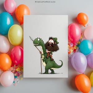 Imágenes prediseñadas divertidas de neandertales: ilustraciones de cavernícolas peculiares (descarga digital) 1# imagen 5