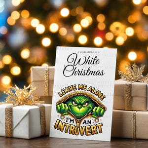 Grumpy Christmas PNG, Introvert Quote Clipart, Funny Holiday Sublimation, 16 PNG Files, Digital Download, Anti Social Art image 8