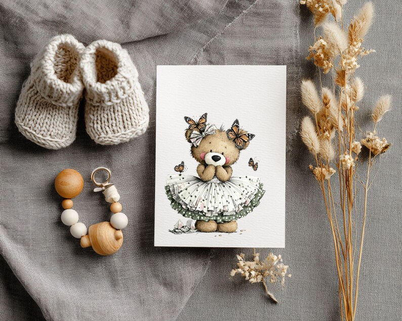 Watercolor Ballerina Teddy Bear Clipart Set | 15 PNG | Ballet Bear With ...