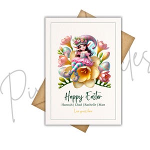 Easter Elves Watercolor Clipart: Spring Flowers, Eggs PNG (commercial ...