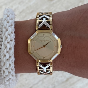 Vintage YSL Watch Yves Saint Laurent Ladies 90s Octagon Dial