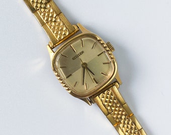 1960s Ladies' Citizen Mechanical Watch with Gold-Plated Bracelet and Champagne Dial