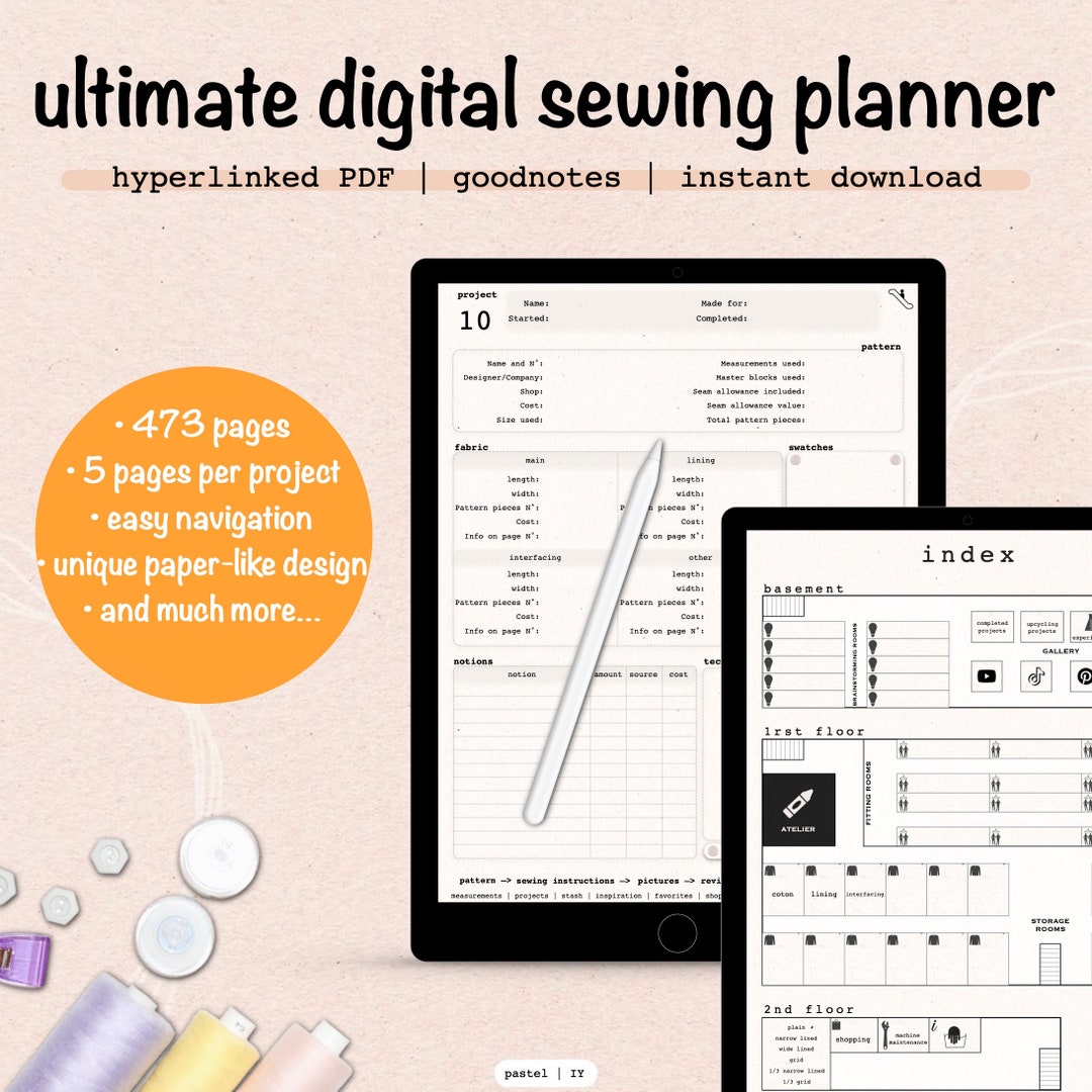 Comprehensive Digital Sewing Logbook Digital Sewing Planner - Etsy