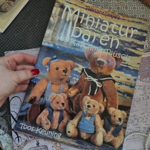 Tidskrift för vintagemönster av tysk nallebjörn, fysisk tryckt bok, klassiskt symönster för nallebjörnar, tysk hantverkstidskrift, INTE digital