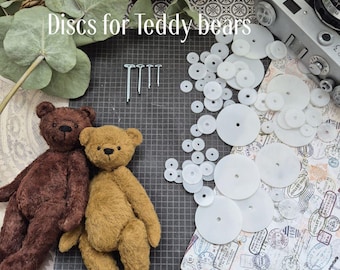 Plastic Joint Discs for Teddy Bears | Articulated Bear Joints | Toy Making Supplies | 10–40 mm | Set of 20