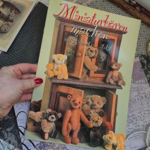 Tidskrift för vintagemönster av tysk nallebjörn, fysisk tryckt bok, klassiskt symönster för nallebjörnar, tysk hantverkstidskrift, INTE digital