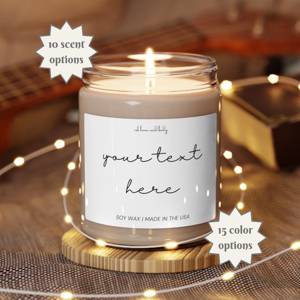 CUSTOM TEXT Soy Wax Your Text Candle Gift  Friend Mom Christmas Valentine’s Day Funny Wedding Best Selling Items ESKco