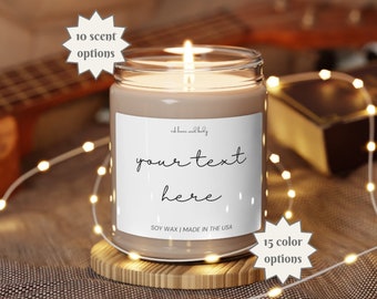 CUSTOM TEXT Soy Wax Your Text Candle Gift  Friend Mom Christmas Valentine’s Day Funny Wedding Best Selling Items ESKco