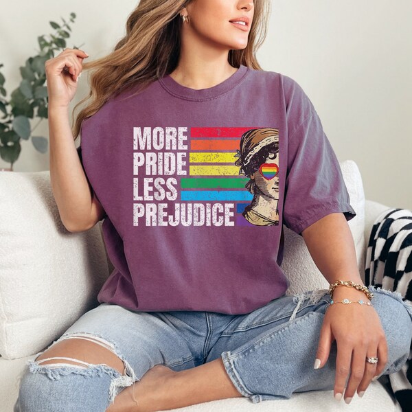 More Pride Less Prejustice Tee, Future is Inclusive Shirt, Rainbow Tee, Pride T-Shirt, LBGQT Support Tee, Gay Pride Shirt, Love is Love Tee