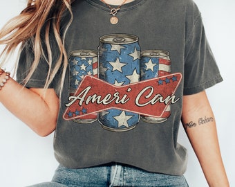 Vierter Juli Shirt, 4. Juli T-Shirt, T-Shirt der amerikanischen Flagge, Bier-T-Shirt, Ameri Can T-Shirt, USA-Shirt