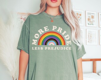 More Pride Less Prejustice Tee, Future is Inclusive Shirt, Rainbow Tee, Pride T-Shirt, LBGQT Support Tee, Gay Pride Shirt, Love is Love Tee