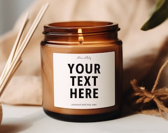 Pristine Coconut & Soy Wax CUSTOM Your Text Candle Funny Personalized Candles