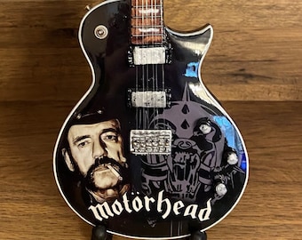 Miniature Motorhead Guitar with display stand and box