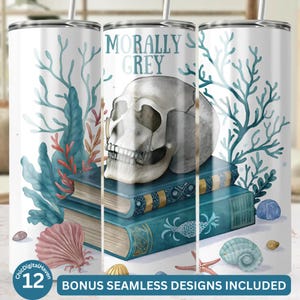 Kubek Sea Witch Tumbler 20oz Wrap, Romantasy Romance Design, Bookish PNG, Spicy Book Club BookTok Skinny Sublimacja, Czytanie, Modny prezent dla niej