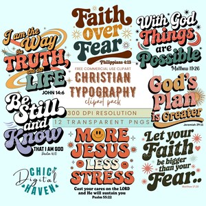 Clipart religiosa della fede cristiana, disegni di sublimazione, regalo per lei, versetto biblico quotidiano PNG, download digitale, tipografia di lode e adorazione