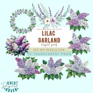 Guirnalda de imágenes prediseñadas de color lila PNG, bordes florales botánicos, gráficos de flores moradas para tarjetas e invitaciones