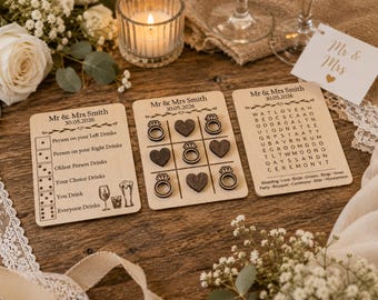 Personalisierte rustikale Hochzeit Tic Tac Toe Spiel, gravierte Holz Gastgeschenke, Bevorzugung.