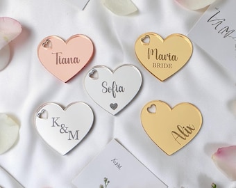 Personalized Cocktail Tags | Mirror Acrylic Drink Markers, Wedding Party Name Tags,Wine Glass Charms.