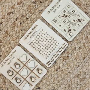 Tic Tac Toe Wedding Favours | Fun Wedding Table Games | Keepsake Guest Gifts | Unique Wedding Decor | Noughts & Crosses Hearts | Wedding.
