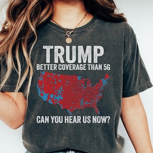 T-shirt graphique Trump meilleure couverture que la 5G, conception de carte électorale, T-shirt de déclaration politique, chemise rouge et bleue du comté, téléchargement numérique