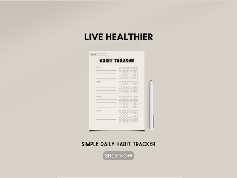 Monthly Habit Tracker, Printable, Portrait, Habit Tracker Template, A4 ...