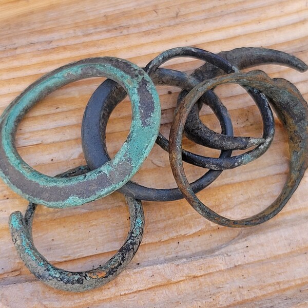 Ancient Scythian amulet rings 5-3 centuries BC. Rare Set Celtic Amulet rings . 6 pcs.