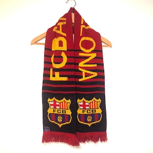Vintage FC Barcelona Muffler Scarf Spain - Etsy UK
