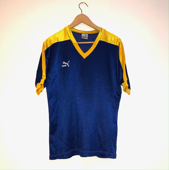 Puma Vintage 80s Football Soccer Shirt Jersey Medium D5 Mens Retro