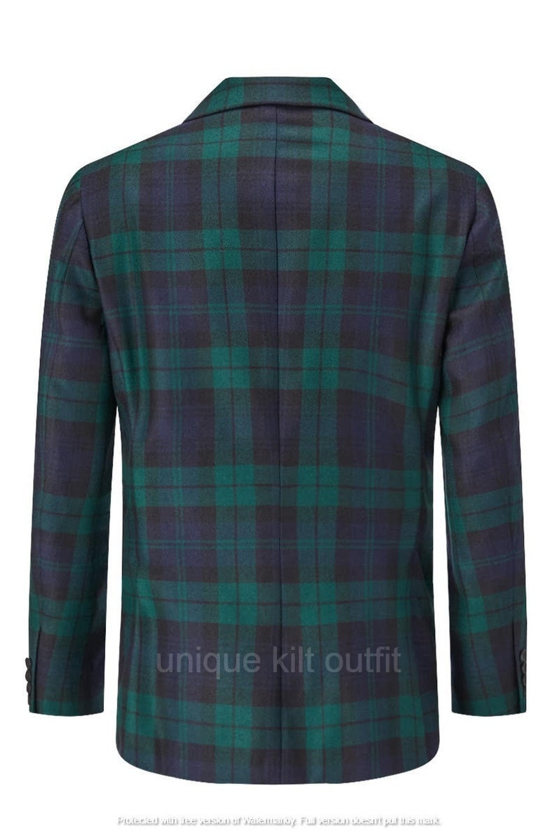 Men's Scottish Highland Tartan Jacket Custom Made Mens Scottish Black