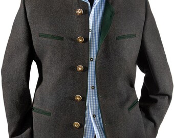 Nouvelle veste bavaroise allemande pour homme faite main grise veste tyrolienne loden trachten veste allemande bavaroise traditionnelle de l'Oktoberfest pour homme