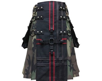 Kilt utilitaire personnalisé écossais à la mode pour hommes Kilts utilitaires hybrides tactiques camouflage gothique militaire pour hommes Kilts de mariage pour hommes