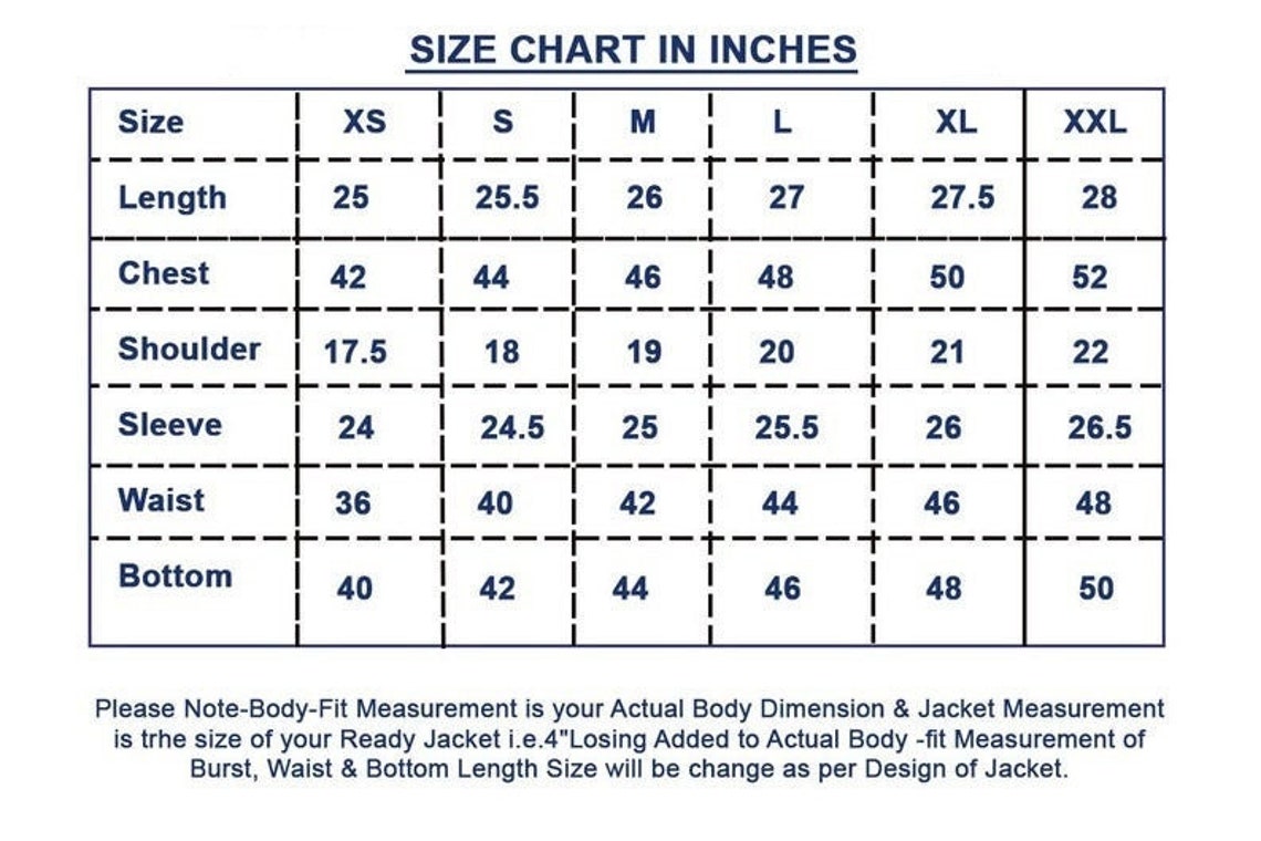 Jacket Size Chart Men Jacket Size Chart Argyle Jacket for Mens Size