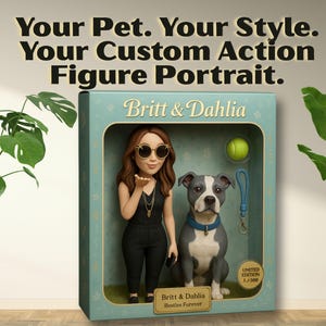Custom Pet and Owner Action Figure Set  Limited-Edition Box  Accessories PNG Upgrade: South Park & Muppets Portraits 118-Pg Spiral Journal