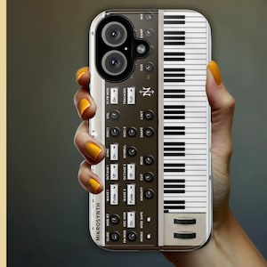 Synthesizer Keyboard Phone Case  Retro Analog Synth Aesthetic  Music Producer Gift for iPhone 14 Pro  Max Samsung S22 23 24 Ultra Pixel 8