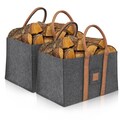 OAKAGE® Einkaufstaschen Faltbar [2er Set] Filztaschen Shopper Holzkorb für Kaminholz Groß Kaminholzkorb Filzkorb Feuerholzkorb Brennholzkorb